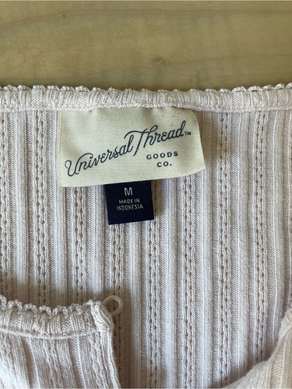 Universal Thread Light Pinki Ribbed Henley Top - Picture 3 of 3